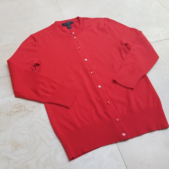 J.CREW Red Jackie Cardigan Sweater (NWOT) - Picture 4 of 10